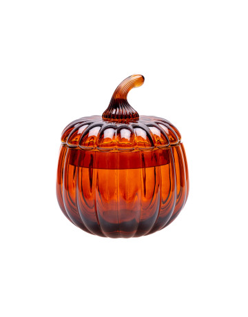 Glass Pumpkin Jar : Dark Amber