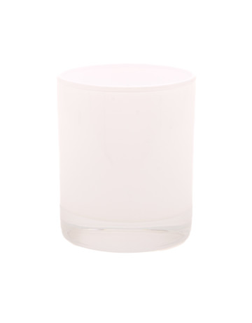 Large Classic Tumbler : Gloss White Internally, Clear Glass Base 30cl