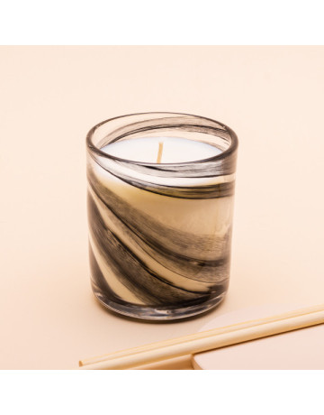 40cl Pattern Candles : Private Label -Black Swirl