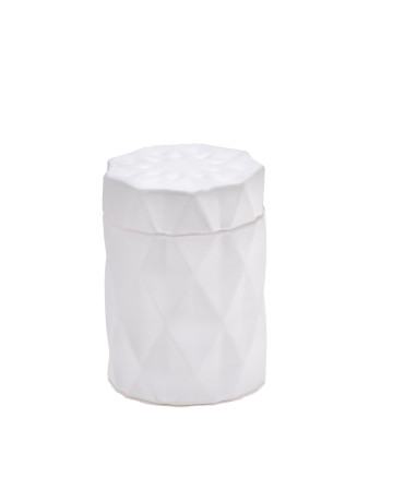 Diamond Candle Jar : Matte White