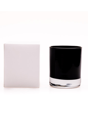 Small Classic Tumbler - Gloss Black Internally, Clear Glass Base (20cl, WITH GIFT BOX) 