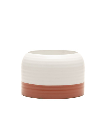 Ceramic Ribbed Jar : Red Dahlia