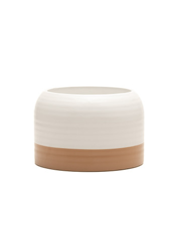 Ceramic Ribbed Jar : Latte 