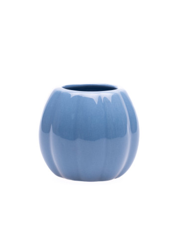 Mini Glazed Pumpkin Pot : Blue