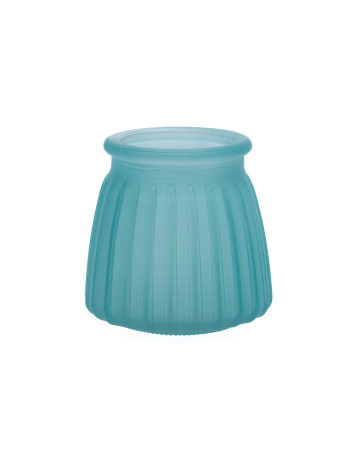 Mini Ribbed Frosted Pot : Teal 