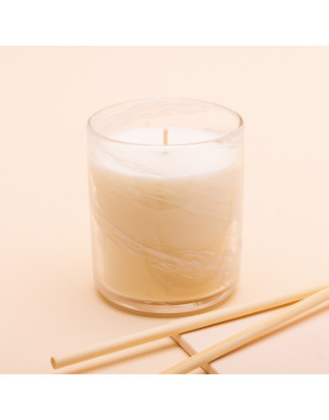 20cl Pattern Candles : Private Label-White Swirl
