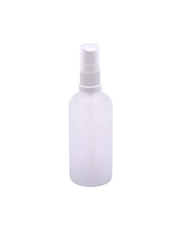 100ml Glass Spray Bottle : Frosted White