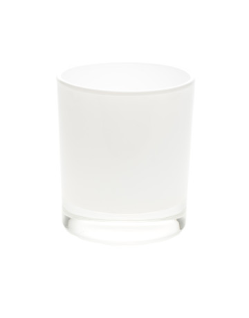 Large Classic Tumbler - Gloss White Internally, Clear Glass Base