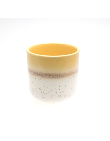 Ceramic Jar : Yellow + White