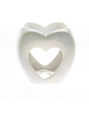 Ceramic Burner: Heart : Pearl