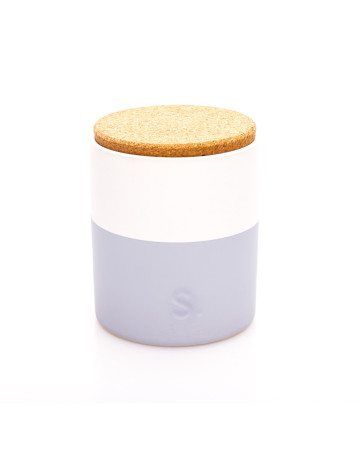 S Ceramic Jar : Grey (inc cork lid)