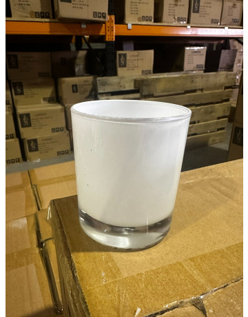 OUTLET - Large Classic Tumbler Gloss White Internal Clear Base SCRATCHED