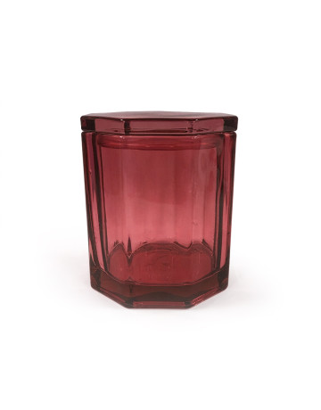 Octagonal Jar - Ruby Red