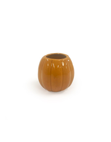  Mini Glazed Pumpkin Pot : Orange