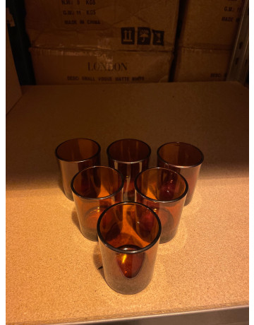 OUTLET - Set of 6 Amber Shot Glass