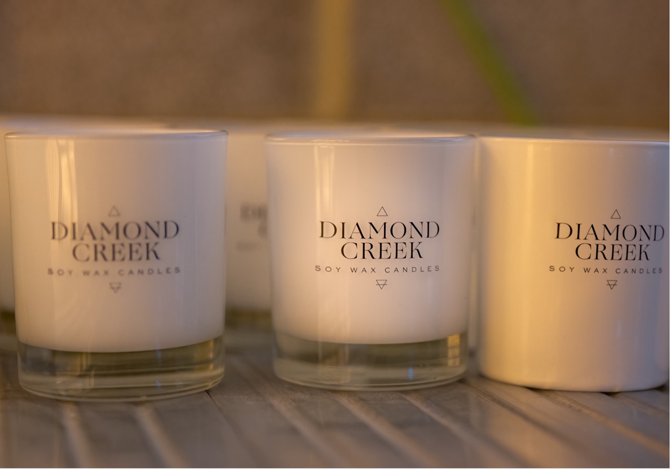 Customised jars for the Diamond Creek company.