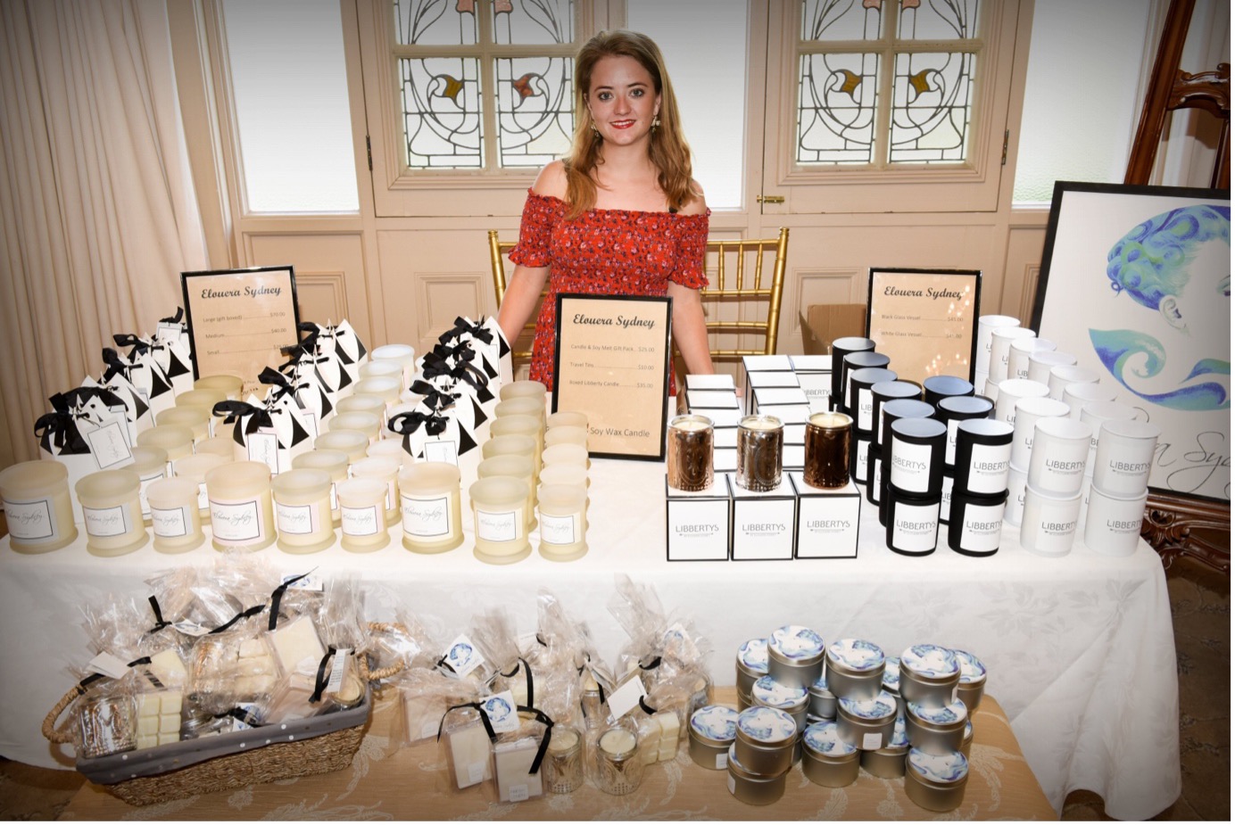 Founder, Alex, at her market stall from prior to the set up of London Luxury Candle Supplies.