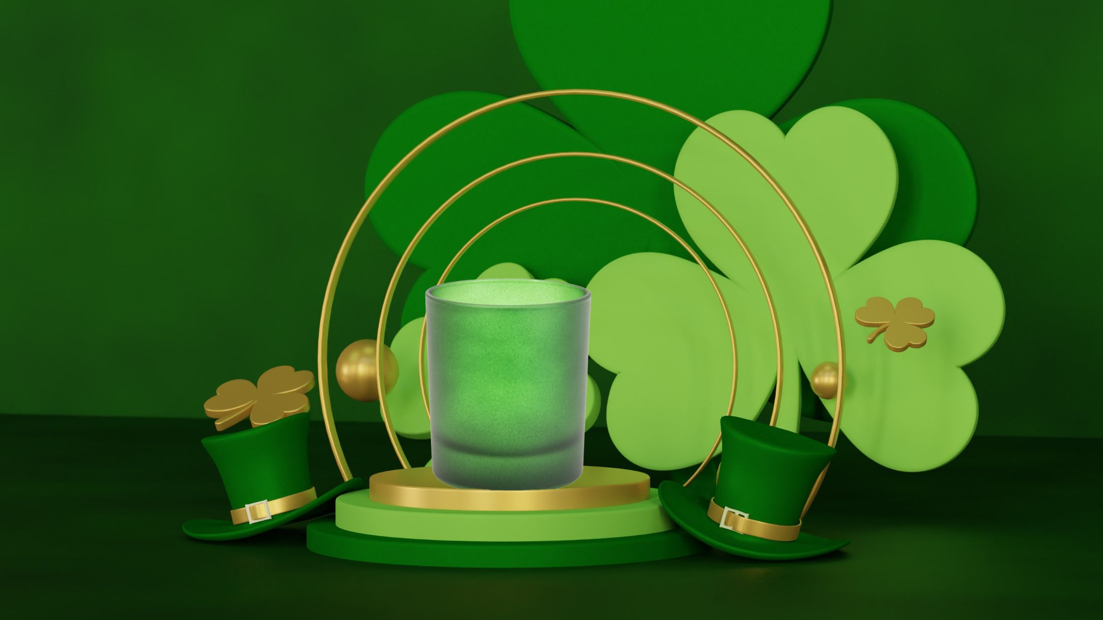 Saint Patrick's Day Frosted Green candle 